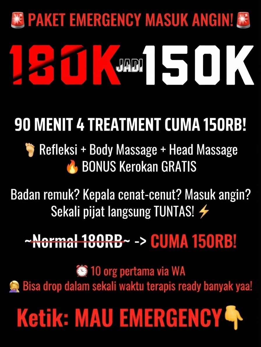 Pijitzone's tweet photo. *PIJIT ZONE*💆���‍♀️ _Pijat Panggilan SOLO - JOGJA - SMG - SBY - JAKARTA - BALI_  Nggak perlu keluar rumah. Kami datang ke tempat kamu.  Terapis Pria &amp; Wanita | Ramah &amp; Profesional ⏰ 24 Jam | Fleksibel  Rileks, sehat, bebas stress. Harga ekonomis kualitas sultan 🔥 https://t.co/QUaTWHrKCW