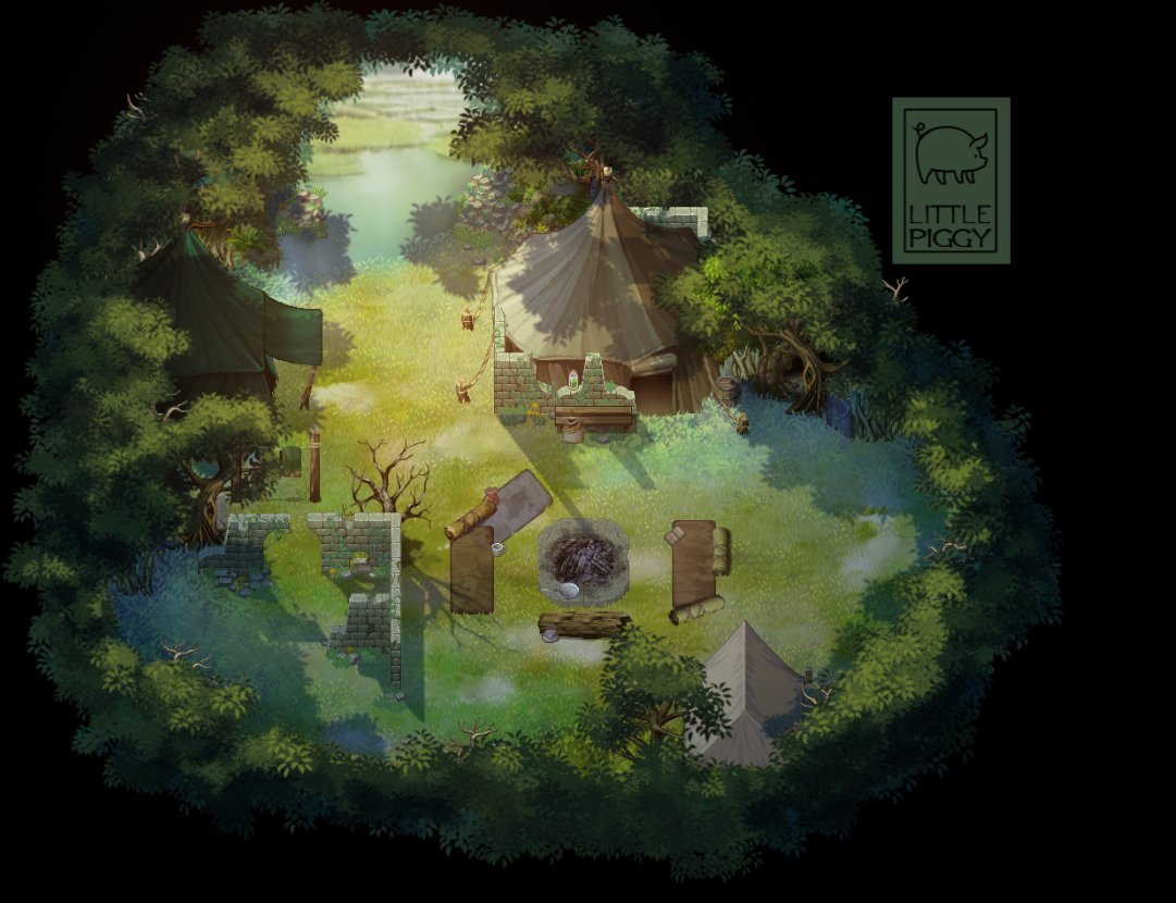JoeTheElusive's tweet photo. #gamedev #rpgmaker #mygame #solodev Потихоньку обустраиваю лагерь. Да, здесь НЕ ВСЕ тени. Самая сложная логическая задача - постепенное подключение к стоянке новых "построек". Не уверена, что я с ней справлюсь. https://t.co/segmaa1tQH