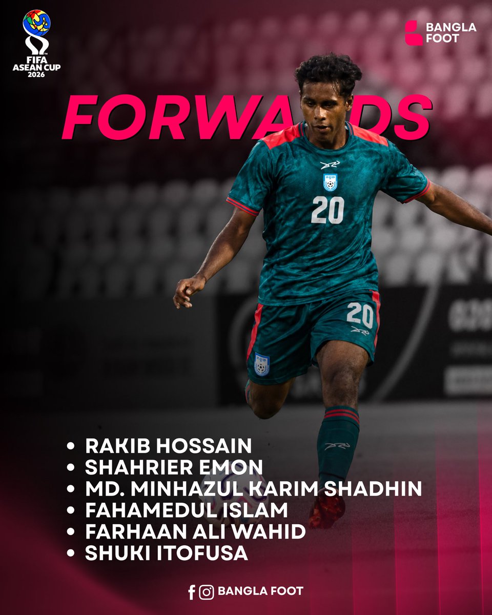 OriginFoot_bd's tweet photo. 🚨🇧🇩 BANGLADESH SQUAD UPDATE | FIFA ASEAN CUP
At the last minute, experienced defender Topu Barman has been ruled out of the FIFA ASEAN Cup 2026 squad due to injury.
🔄 Shahriar Emon has been added to the squad as his replacement.
#OriginFoot #BangladeshFootball #FIFAASEANCup https://t.co/ues36WSfEG