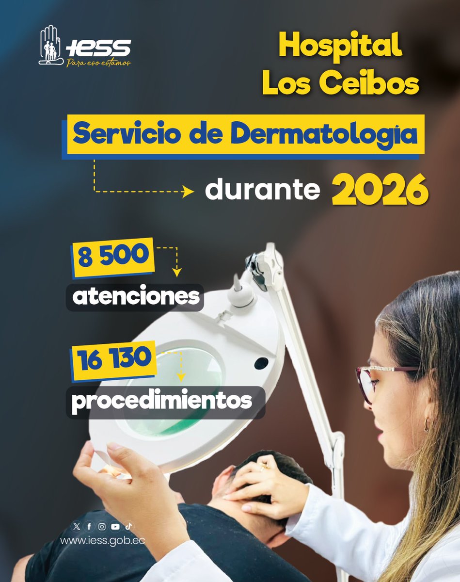 IESS_Ceibos's tweet photo. #IESSteCuida | A través de Consulta Externa, Hospitalización y Emergencia nuestro equipo de Dermatología brinda valoración especializada y realiza procedimientos para el diagnóstico y tratamiento de diferentes enfermedades de la piel tanto en niños como en adultos. https://t.co/A8ZnWp9FIG