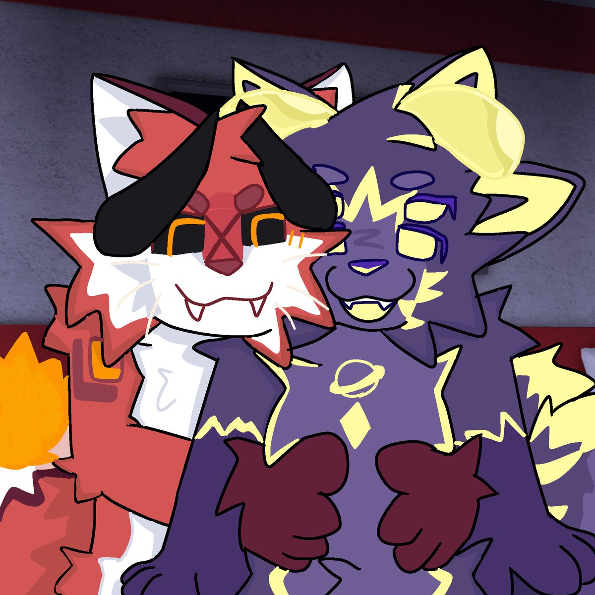 ShoeRubberEater's tweet photo. Awww they're hugging #kaijuparadise
Demon Hazzy and Alien Sinox my beloved🥰 https://t.co/4xMNghebhc