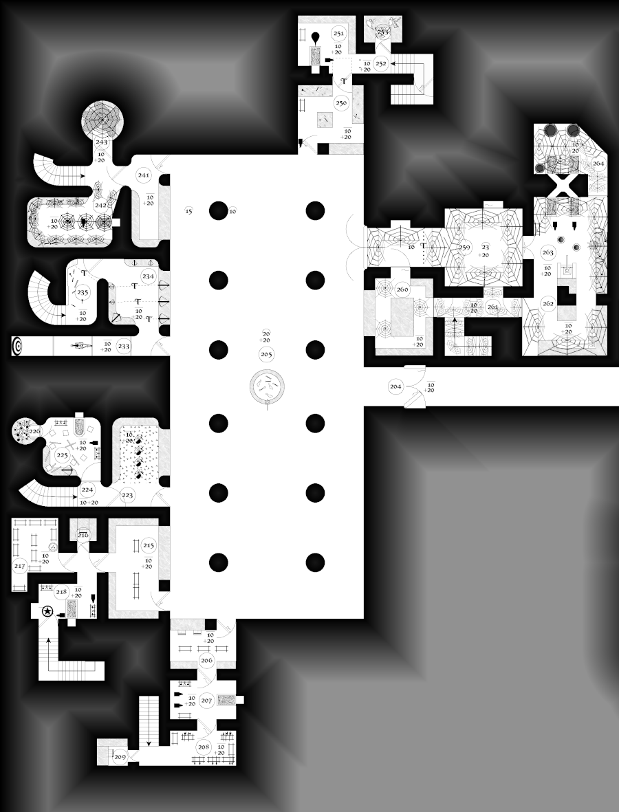 ZathrasAdventur's tweet photo. #dungeon26 #Day264 Thick webs clog the walkways, running from the cold forges to cauldrons of oil rising up nearly to the ceiling. Oily dust is caked on the sooty floor and blackened walls in a thick slippery layer. A skeleton hangs from a hook on the wall.https://t.co/e1eJGpYRjV https://t.co/Fw7rsr39Az