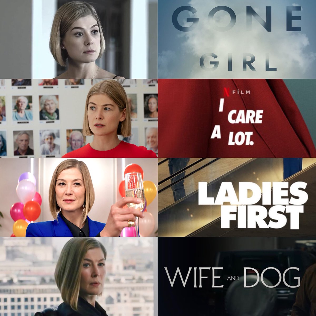 daydreamergrl's tweet photo. wife and dog has joined the rosamund pike in a sharp bob cinematic universe https://t.co/ePkK6Nwk8p
