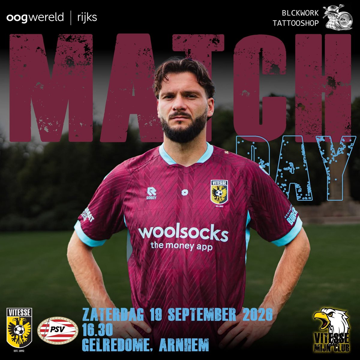 vitessemijn's tweet photo. MATCHDAY! 💙💜

🆚 Vitesse - Jong PSV
📍 GelreDome, Arnhem
🕓 16.30
⚽ Keuken Kampioen Divisie
📽 ESPN 1

Oogwereld Rijks Optiek en Blckwork Tattooshop
Voorspel de Wedstrijd!

Voorspel op https://t.co/fU4bRcynts mee voor leuke prijzen!

#VITPSV #VITESSE  
Foto: Vitesse Media https://t.co/5cz2RK6AuJ