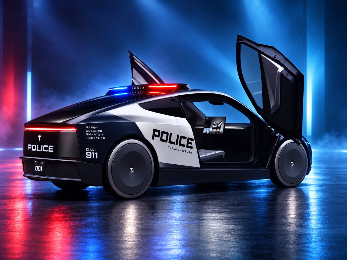 Teslaconomics's tweet photo. I think criminals would actually love getting chauffeured to jail in a police Cybercab https://t.co/tjsAdOR9hH