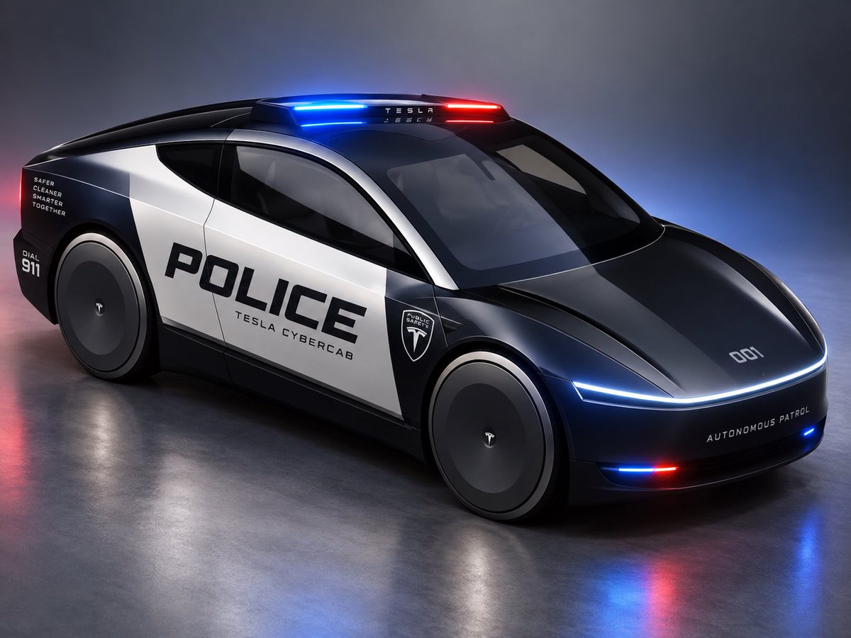 Teslaconomics's tweet photo. I think criminals would actually love getting chauffeured to jail in a police Cybercab https://t.co/tjsAdOR9hH