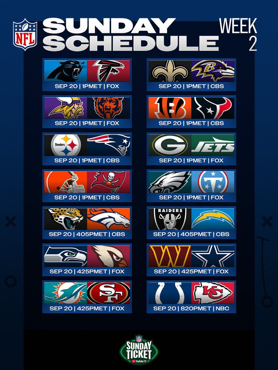Who's ready for the 2nd Sunday of the season? 🙌 @​youtubetv 
 [📷](https://pbs.twimg.com/media/HShaB-iXYAAL1fa.jpg) https://pbs.twimg.com/media/HShaB-iXYAAL1fa