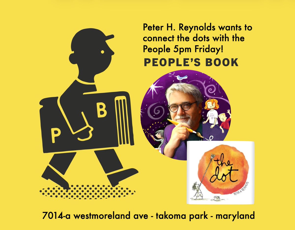 FableVision's tweet photo. In #Dc area? Chance to meet Peter H. Reynolds for a cameo book signing at People’s Book! @Candlewick https://t.co/XAFrs3MWS9