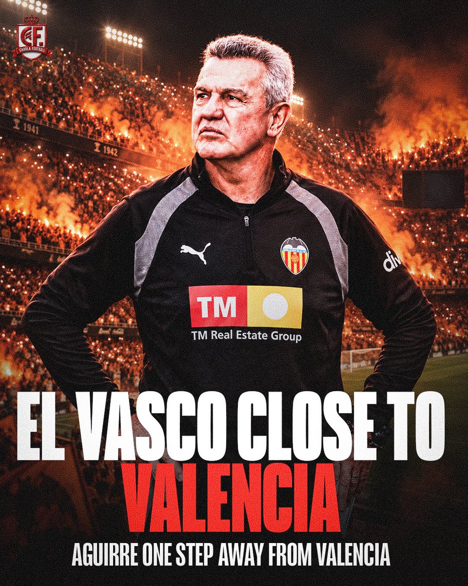 CharlaFtbl's tweet photo. 🇲🇽🇪🇸 JAVIER AGUIRRE CLOSING IN ON VALENCIA

Javier Aguirre is Valencia’s top candidate after Carlos Corberán’s departure. Talks are ongoing, with another meeting potentially key. 👀🔥

El Vasco could return to LaLiga, where he’s managed six clubs. 🇲🇽 https://t.co/GZeKXtnqb6