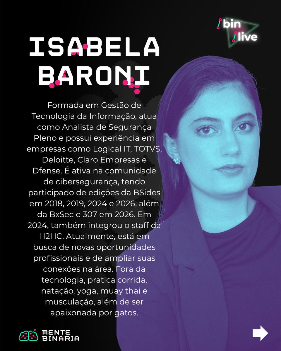 mentebinaria's tweet photo. 🚨 SAVE THE DATE! 22/09, às 20h

👾 Quem faz os eventos de cibersegurança acontecerem?

No /bin/live #17, Matheus Farias e Isabela Baroni vão falar sobre voluntariado, bastidores dos eventos, networking, aprendizado e comunidade.

📅 22/09 | 20h
📺 https://t.co/GNlx6wvjCh https://t.co/hwPd3EeQ1P