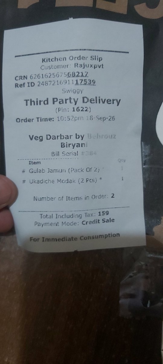 Tweets_From_Raj's tweet photo. @SwiggyCares https://t.co/UQ9Nb6AUX5