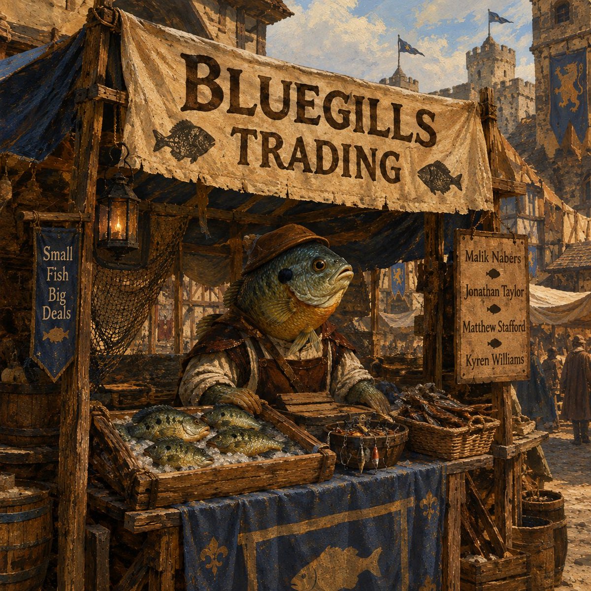 ReifyIsHere's tweet photo. SHOPS OPEN! MALIK NABERS? JONATHAN TAYLOR? TYLER WARREN? 

BLUEGILLS HAVE ALL PLAYERS ON THE TRADE MARKET! #NationalCritterLeague https://t.co/fStKbivt1i