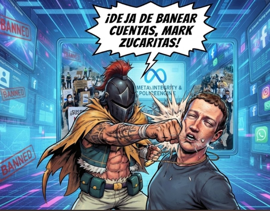 JorgeAsturion's tweet photo. @Meta @Meta "Cuando te banean la cuenta  y el soporte técnico te responde con un bot. ¡Basta ya, Mark Zucaritas! 🛑" https://t.co/dtz2xgIBwD