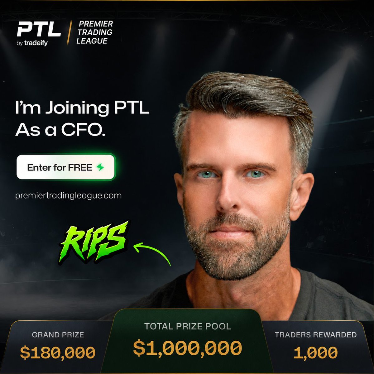 RIPS's tweet photo. 🚨🔥 TEAM RIPS IS OFFICIALLY HAPPENING. 🔥🚨

I’m joining the Premier Trading League by Tradeify as a CFO and building TEAM RIPS.

💰 FREE to enter
💵 $1,000,000 prize pool
🏆 1,000 traders get paid
🥇 $180,000 grand prize

✈️ Make the Top 4 and you’re getting flown to Fort Lauderdale ALL EXPENSES PAID to compete live.

⏰ Registration closes EOD September 20.

👉 Register FREE:
https://t.co/xqgRva2eIA

On Monday, you’ll be prompted to officially join TEAM RIPS and start unlocking team rewards.

Can you believe that they gave us our own team?

Let’s make them regret how many of us they allowed in 😂

@joinPTL #JoinPTL #TeamRIPS
