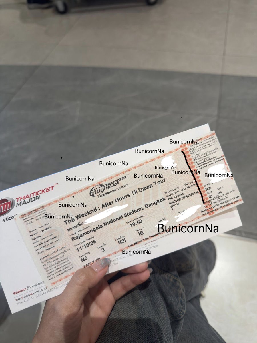 BunicornNa's tweet photo. ส่งต่อบัตร The Weeknd วันที่ 11❤️‍🔥

เพราะว่าเราไปวันที12กับเพื่อน
โซน N2I (ราคาบัตร 5.335฿)
ค่าบัตร+ค่าธรรมเนียม+ค่ากดไม่บวก
ขายต่อราคา 5.000฿
นัดรับได้ตามรฟฟหรือห้าง 
DM มาได้เลยค่ะ

#AfterHoursTilDawnTourBKK
#TheWeekndLivelnBangkok
#TheWeekndinBKK https://t.co/3oCbGXocU8