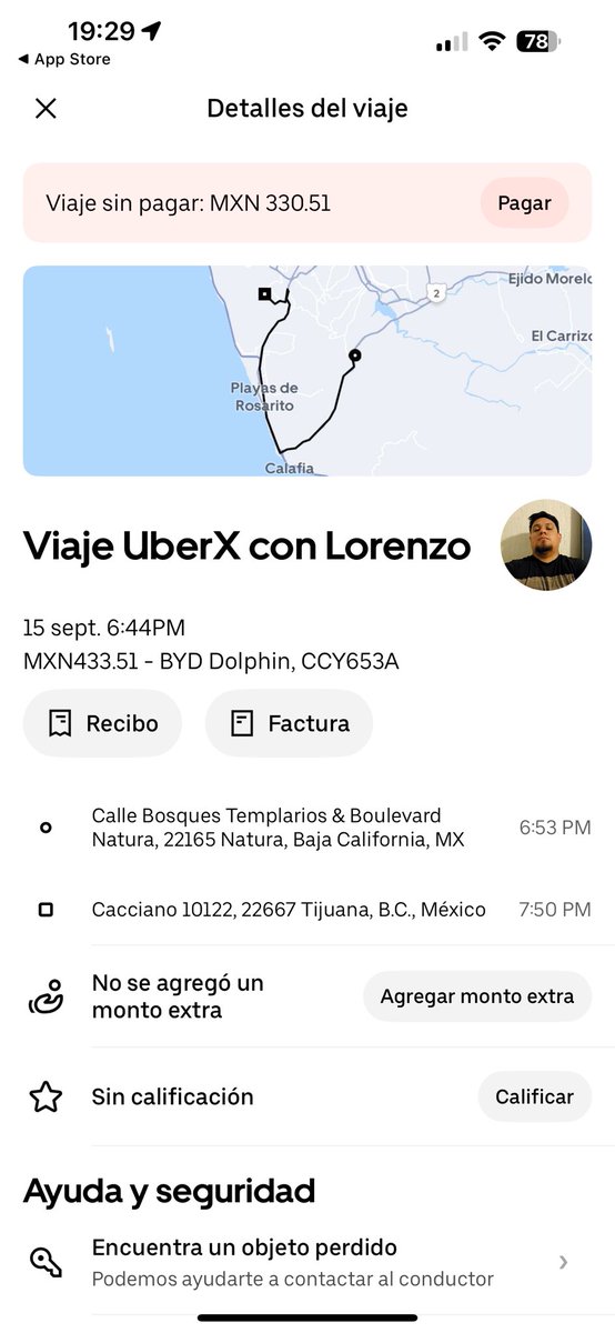 7991nerd's tweet photo. @Uber_MEX necesito de tu ayuda ya que este conductor siguió una ruta que no era la del mapa, y lo reporte su soporte técnico no hizo nada le dio la razón. 24 hrs después de haberlo echo el conductor puso que no pague, lo cual es el ilógico ya que yo reporte primero a esta rata https://t.co/S1mTeXg2yi