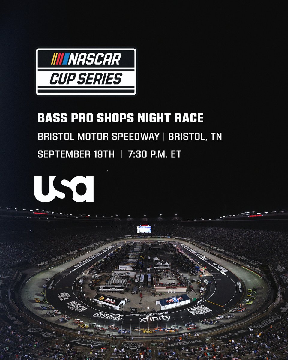 NASCARonUSA's tweet photo. 500 laps at The Last Great Colosseum. 🏁🔥

The Cup Series is ready for one of NASCAR’s biggest Saturday nights.

Tune in Saturday at 7:30 p.m. ET on @USANetwork! https://t.co/USZDuS1Sou