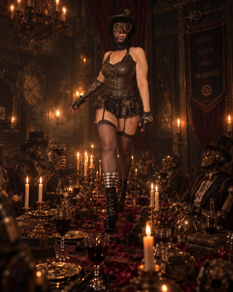 theclockworkmad's tweet photo. Want to see more of Madame? Step into her private chamber. ⚙️🖤
https://t.co/NmqnknML6f

They raise their glasses.
Madame doesn't have to.

#TheClockworkMadame #GothicSteampunk https://t.co/JIEL12eddB