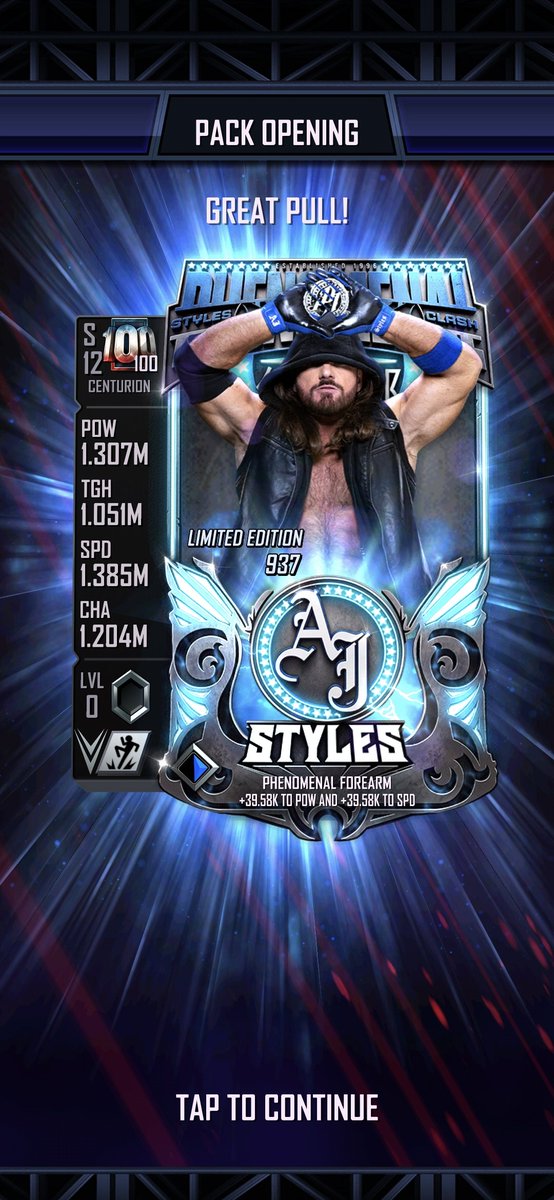ttvmcvey's tweet photo. Got my PHENOMENAL AJ Styles Limited Edition card in Block Bash.. how are you guys doing in block bash and let's grow the #WWESupercard community more.. show us your AJ Styles.. https://t.co/0HqR0DkGNG if you wanna join my discord and talk anything Supercard 🤘 https://t.co/mk7wQpLx2r