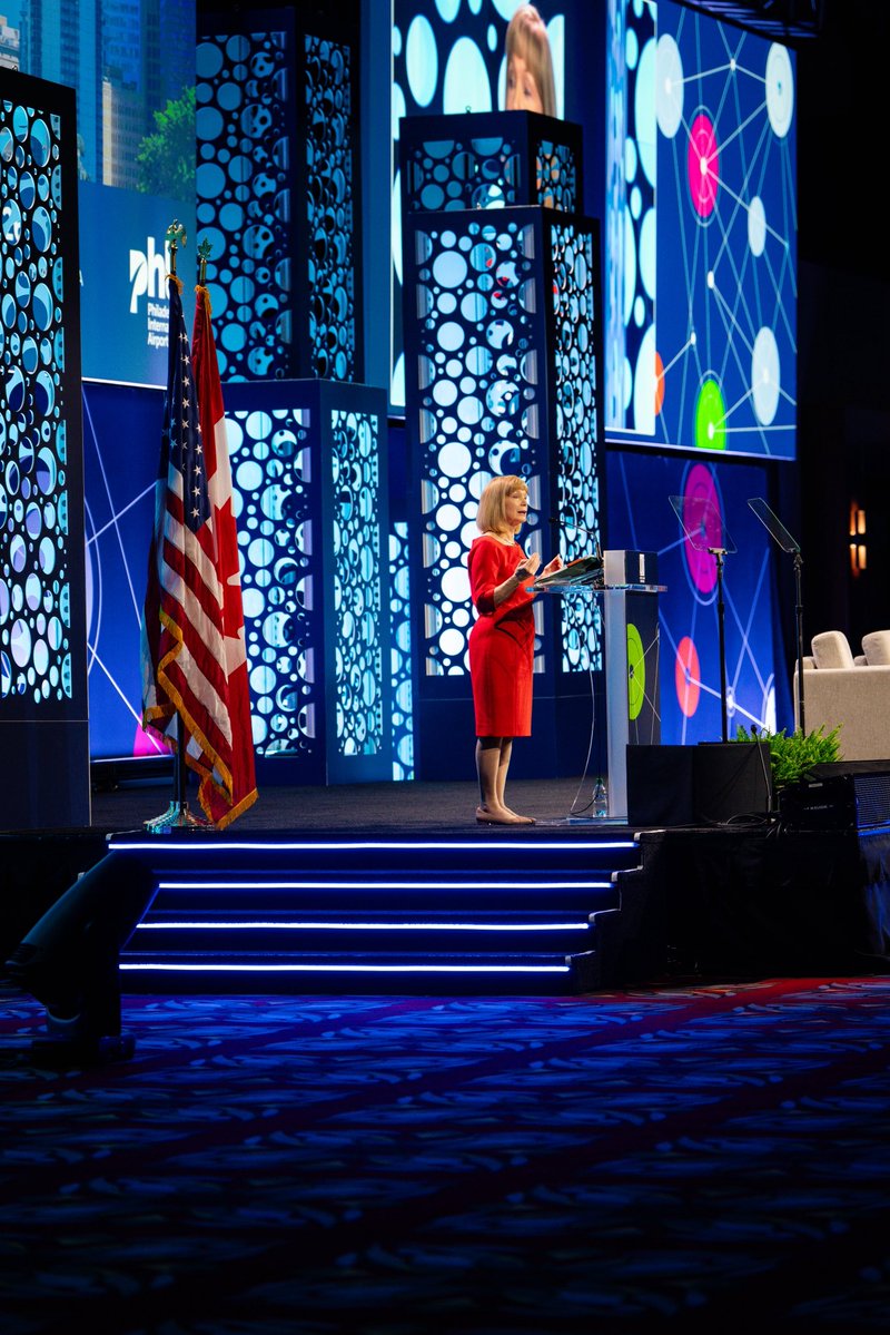 PhillyMayor's tweet photo. We were delighted to welcome more than 2,000 airport professionals to the City of Brotherly Love and Sisterly Affection for the @airportscouncil Annual Conference and Exhibition this week.

@PHLAirport has connected our region to the world for more than 80 years — and this Summer, we showed that in a big way.

PHL has a long history, a strong Philadelphia identity, and a story that continues to evolve.

Today, visible modernization improvements are underway, backed by a historic $2 billion investment that honors PHL’s past while preparing the airport and our region for the future.

The next chapter of PHL is already taking shape. ✈️