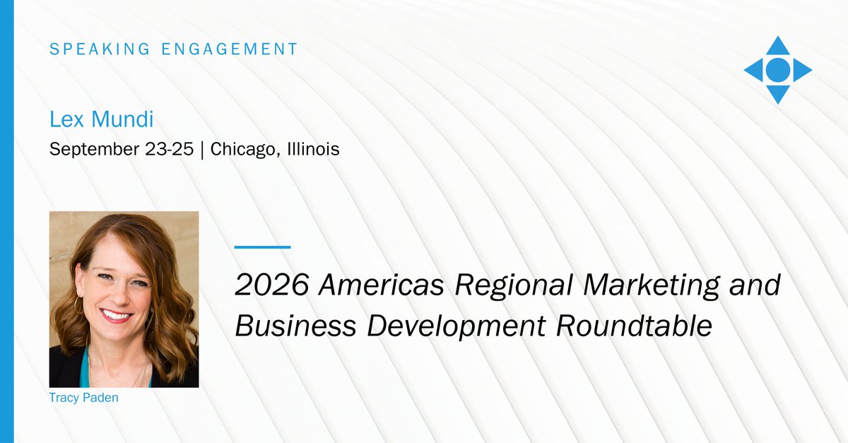 BassBerrySims's tweet photo. Tracy Paden, our director of client value, will speak on a panel about artificial intelligence and client value at the Lex Mundi 2026 Americas Regional Marketing and Business Development Roundtable. Learn more: https://t.co/sJgvmJxMYC
#ClientValue #ArtificialIntelligence https://t.co/WwLR0y0bYO