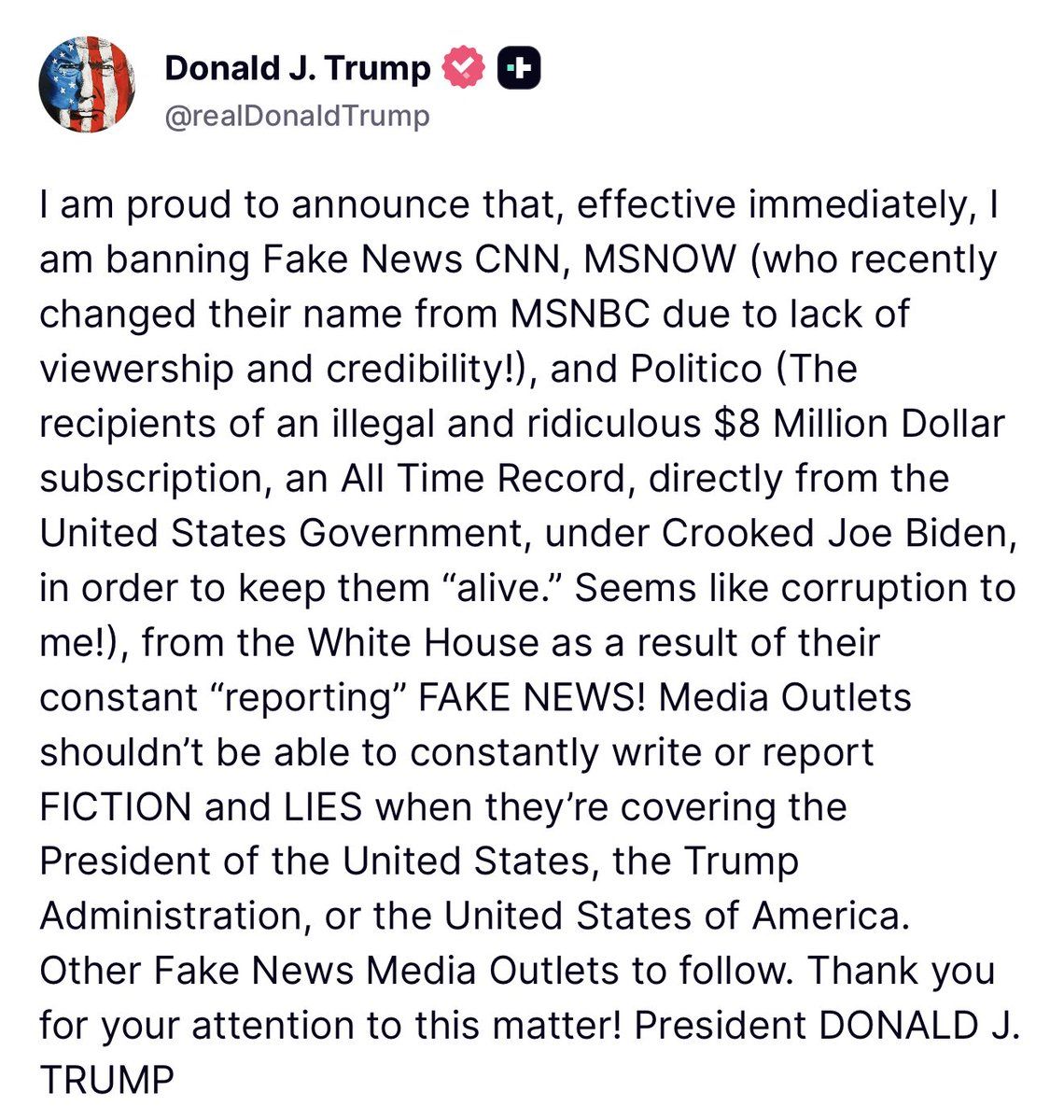 MikeNellis's tweet photo. Probably not a coincidence that Trump is banning multiple media outlets from the White House at the same time that we have confirmation that the White House has been lying about military casualties in this illegal war in Iran. https://t.co/PnHfajSWzK