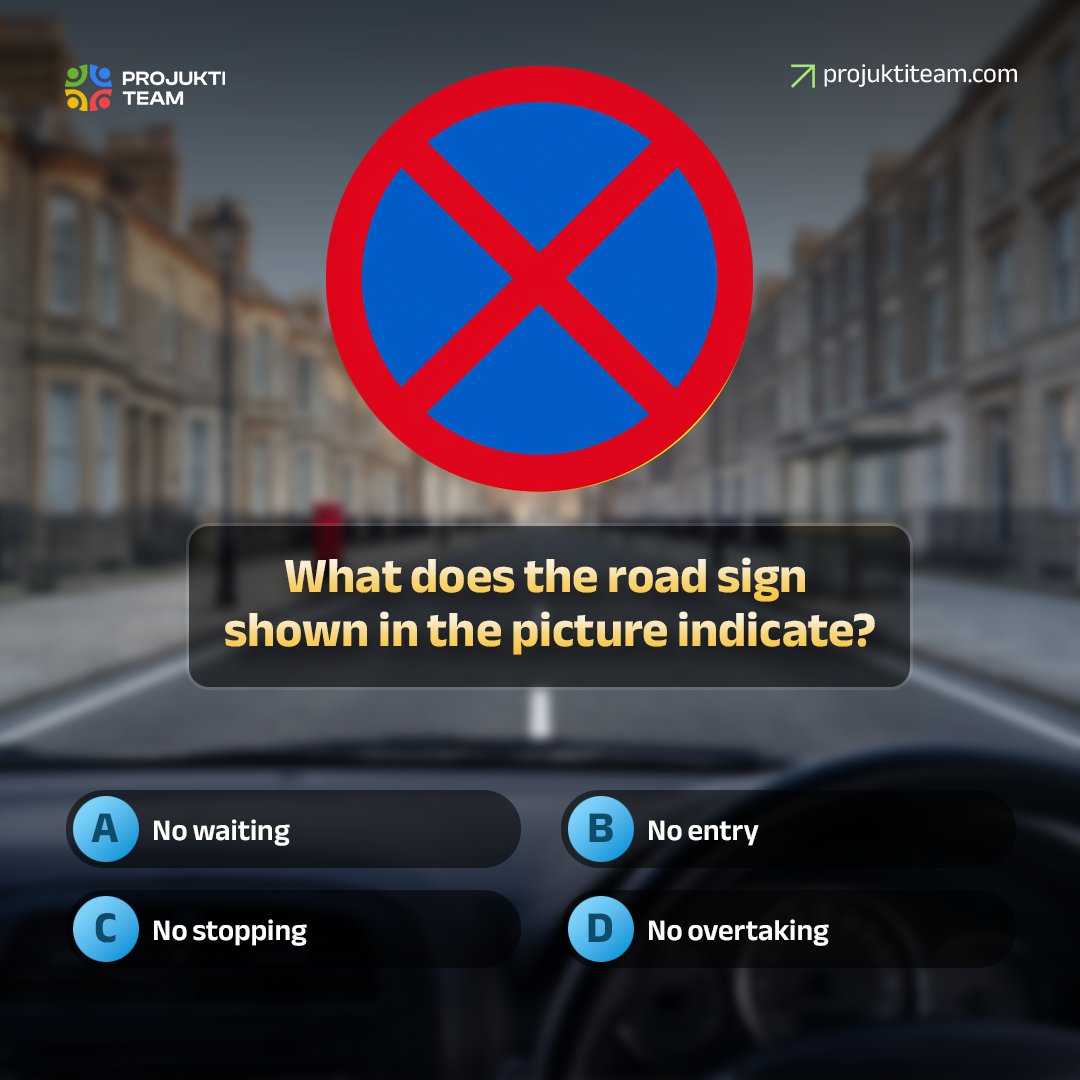 ProjuktiTeam's tweet photo. Today's quiz!
What does the road sign shown in the picture indicate?
Comment your correct answer.
Contact us now to learn more about our courses: WhatsApp -  📞02081912679 https://t.co/r6JNEq4Dhq