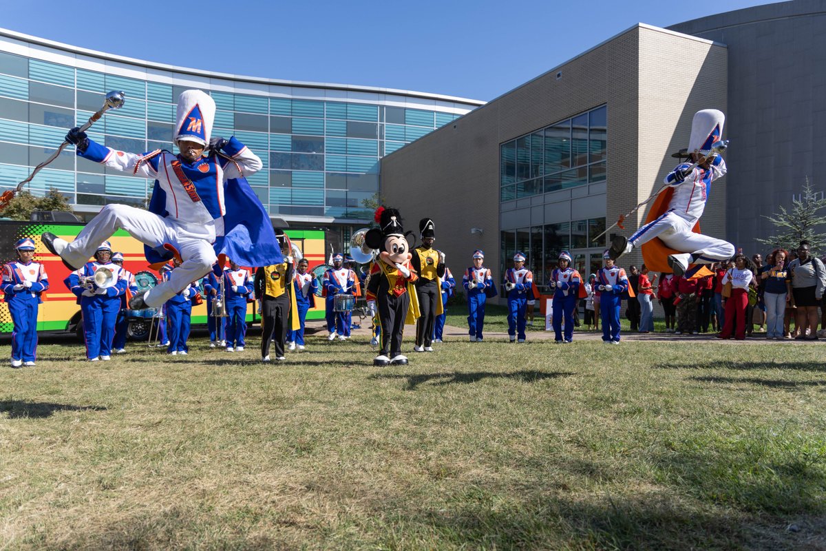MorganStateU's tweet photo. Marching Mickey marched with the Magnificent Marching Machine 🐻

As part of the Disney On The Yard event on Wednesday, M3 performed with Marching Mickey, capping off an incredible day at the National Treasure.

#DisneyOnTheYard #LeadingTheWorld https://t.co/lWxXt5aZj5