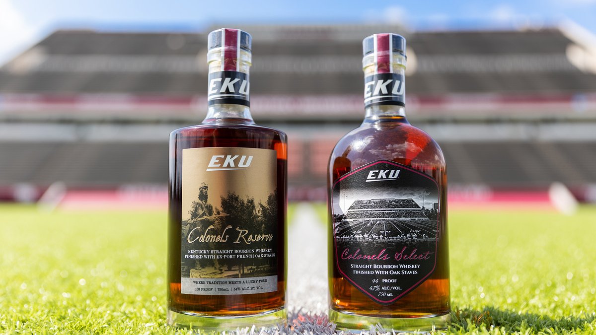 EKUSports's tweet photo. We’re excited to announce our partnership with @bespokenspirits to produce our EKU Bourbons - Colonels Select and Colonels Reserve. 

They’re on sale now at https://t.co/Kc58oxELx2 and will be available at area retailers next week!

Read more: https://t.co/d91BC7AWFd

#GoBigE https://t.co/fcDFYevPkn