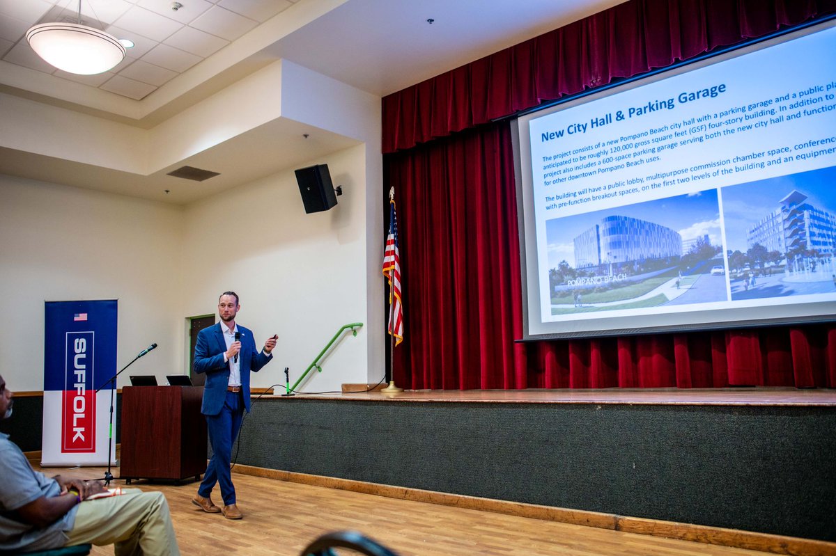 SuffolkBuilds's tweet photo. Suffolk Southeast is proud to partner w/ @RocaPointPtnrs &amp; @mypompanobeach on the new City Hall and Parking Garage. Thank you to everyone who joined us at our recent Industry Days to meet the Suffolk team and learn more about contracting opportunities and upcoming bid packages https://t.co/OFzL6IhEFV