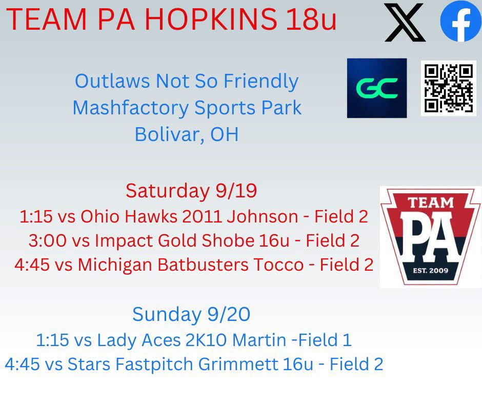 paigehop2027's tweet photo. Excited for this weekend! Come see us! 
@TPAHopkins @teampafastpitch @TopProspectsTF @WVWCSoftball @sjpatt https://t.co/lqZZNpXbKG