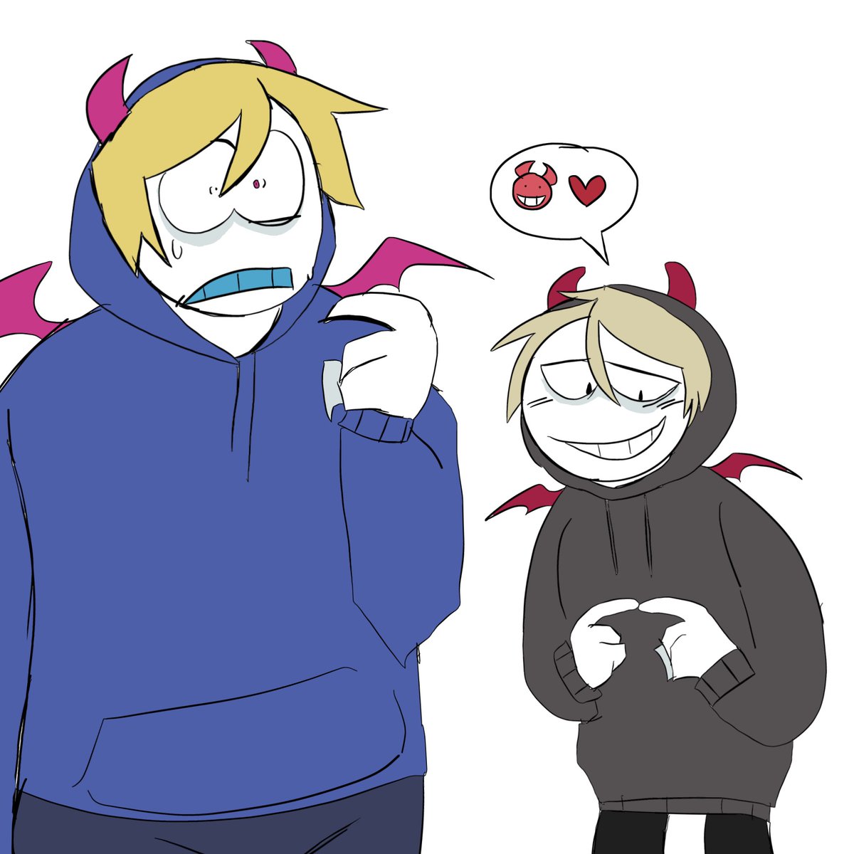 thegoofiestball's tweet photo. Sam and … Sawyer???? (Sam’s original design back in 2022 I decided to make into a oc) 
#spookymonth #bobvelseb #spookymonthoc https://t.co/VljvnveIq1