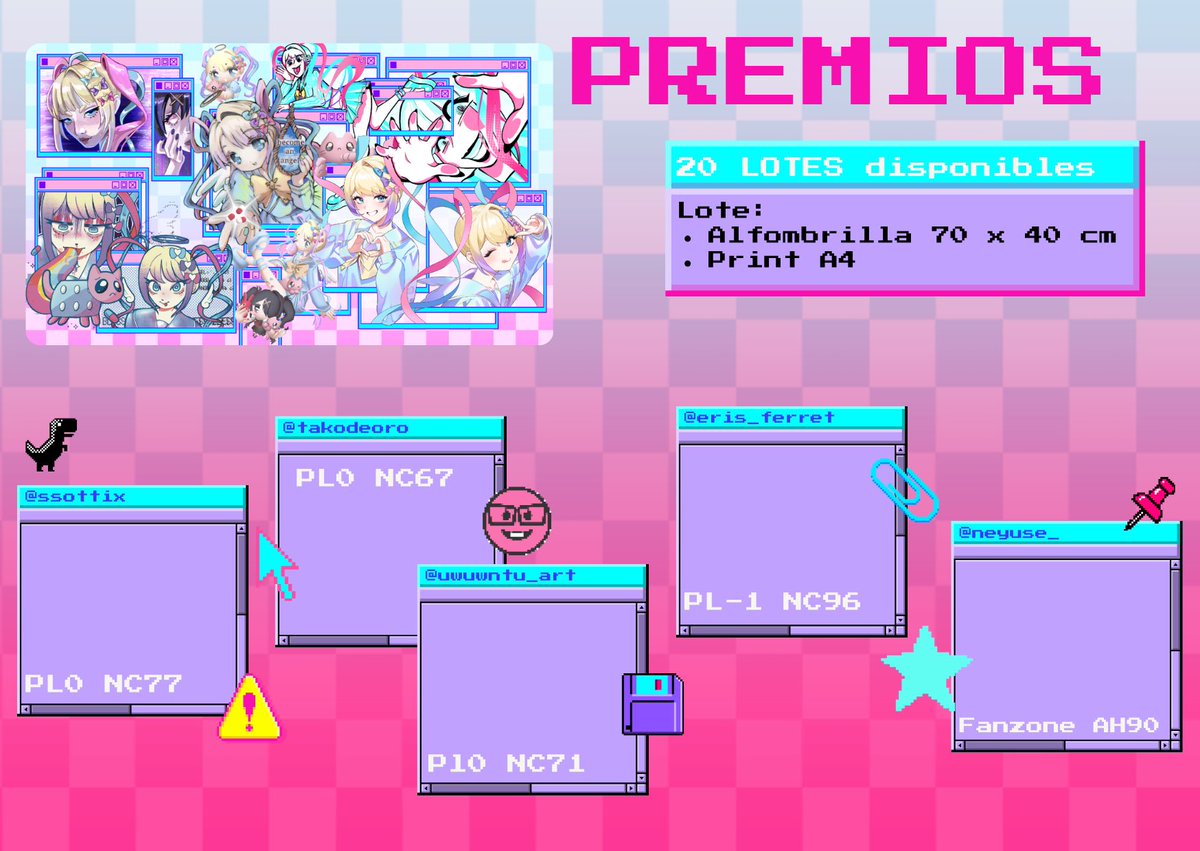 ssottix's tweet photo. Os presentamos el rally de Needy streamer overload esta @Japan_Weekend de Madrid el 26 y 27 
PREMIOS :
Alfombrilla 70x40 und
Print A4 Firmada

 @ssottix PLANTA 0 NC77
@UwUntu_Art PLANTA 0 NC71
@takodeoro PLANTA 0 NC67
@neyuse FANZONE AH90
@Eris_ferret  PLANTA - 1 NC96 https://t.co/gBm0dkFgZa