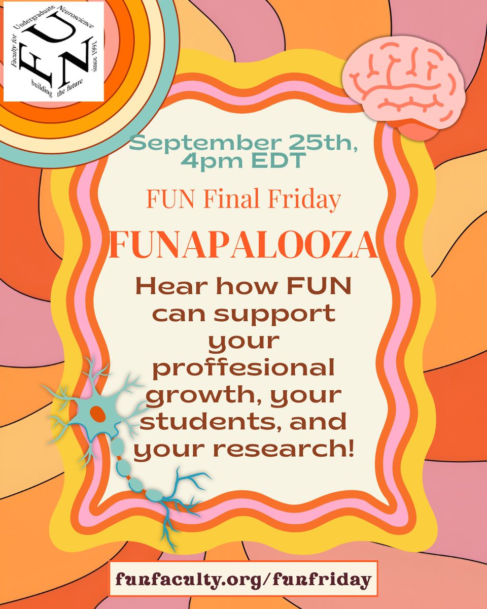 FUNfaculty's tweet photo. Interested in how the Faculty for Undergraduate Neuroscience can support your career, your students, and your research? Join us next Friday, 9/25, at 4pm EST.
Please register via the QR code below,
This link - https://t.co/TExoHFqCuN
or, visit our website https://t.co/xt1uxH5pII https://t.co/TagrhosNmK