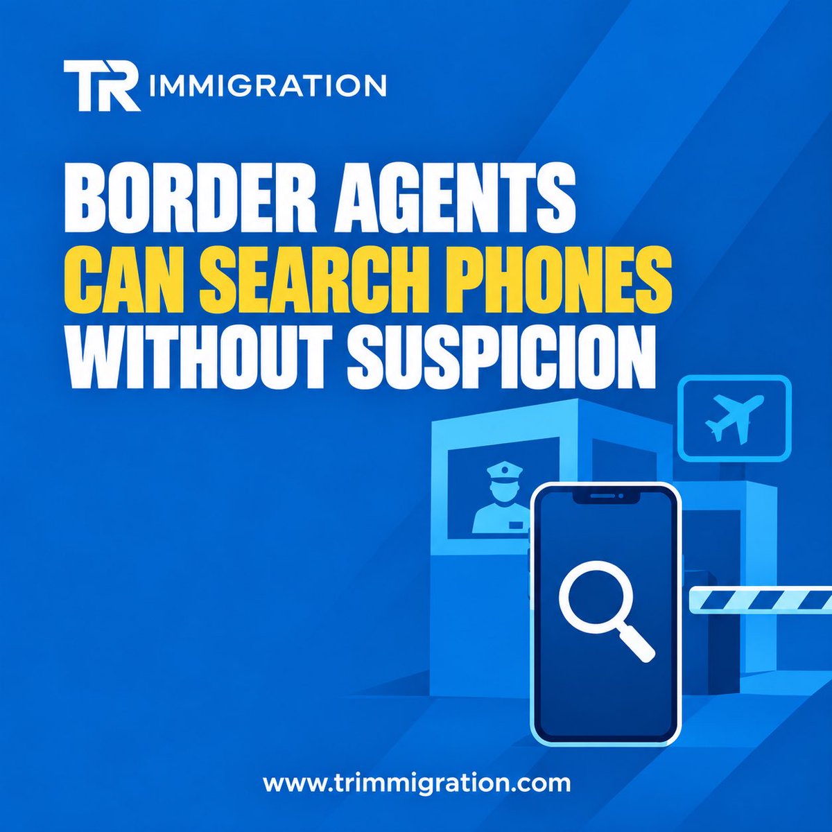 tr_immigration's tweet photo. A federal appeals court says border agents can search travelers’ cellphones without individualized suspicion.

Read the full update:
https://t.co/eqjA8aAjuh

#BorderSearch #ImmigrationLaw #USImmigration https://t.co/Z7uyPeuVtE