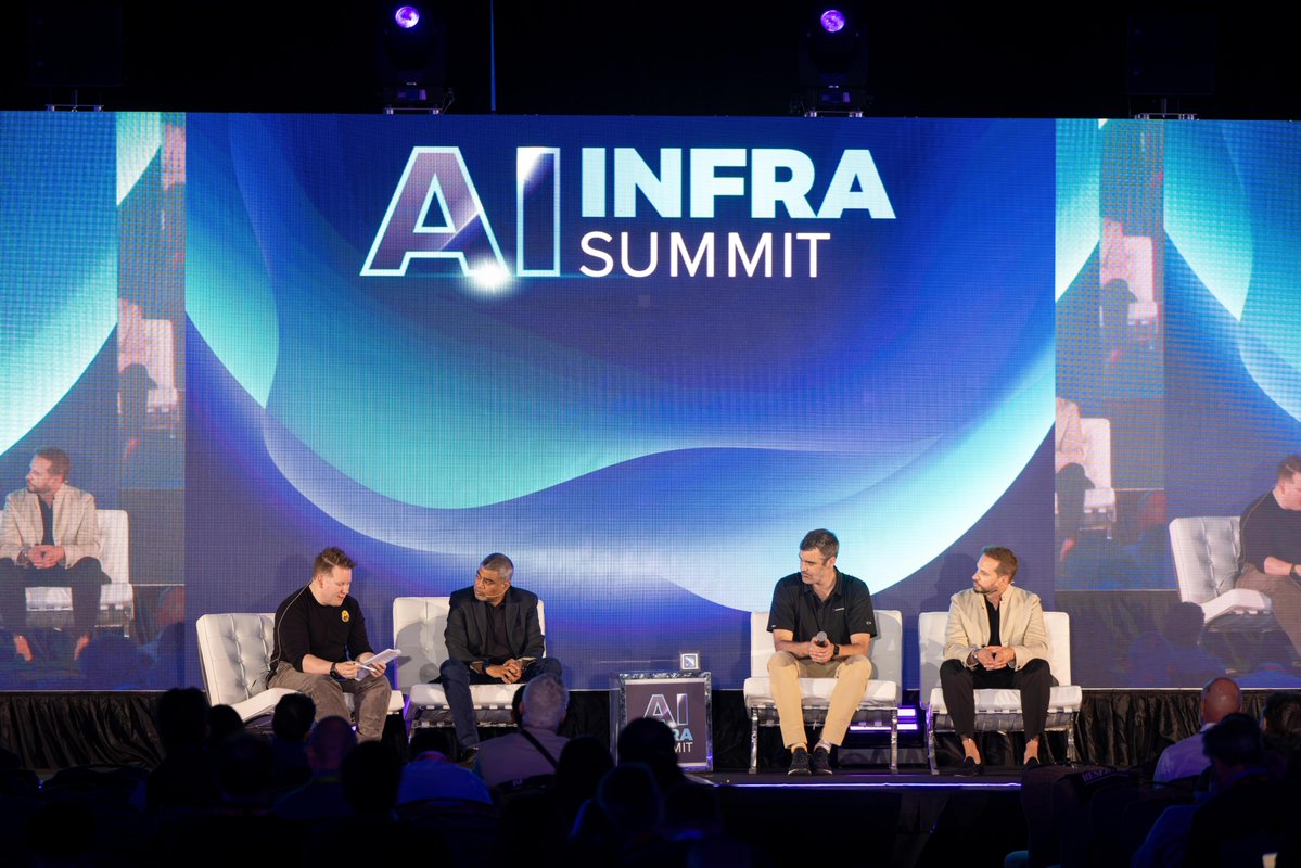 IntelBusiness's tweet photo. Is your AI infrastructure ready to go agentic?

At #AIInfraSummit 2026, our fireside chat, “Intelligence at scale: A blueprint for agentic AI Infrastructure,” featured @SambaNovaAI, Cambium Capital, and @MoreThanMoore2x for a discussion on how foundational architectural patterns can help grow agentic systems and deliver intelligence for tomorrow. 

Learn more: https://t.co/g87e5VpCMl