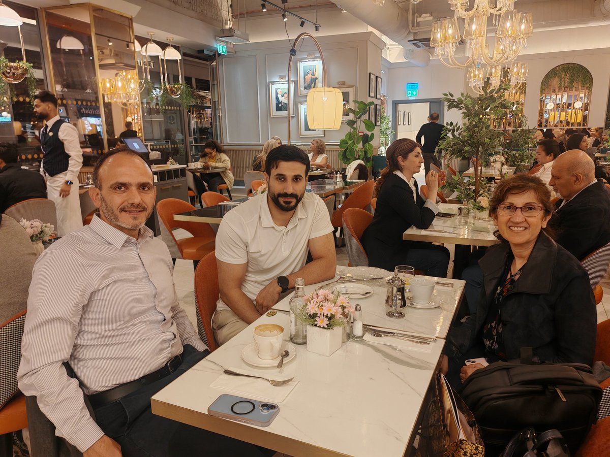 DrMosaed's tweet photo. Joyfully reunited with Professor Sidhu and Dr. Sami after four years in a cozy cafe, sharing stories and warm smiles. https://t.co/KmCAikidhj
