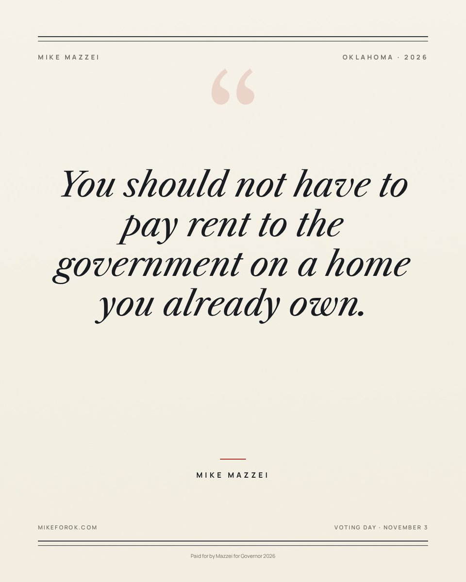 MazzeiMike's tweet photo. Property taxes never stop. You can pay off the mortgage, raise your family, retire... and the bill from the government keeps coming on a home you already own.

For our seniors and our veterans, that's wrong.

I will phase out homestead property taxes for seniors and veterans over 3 to 6 years, without defunding the counties and schools that depend on stable revenue. It's written, it's funded, and it's ready for day one.