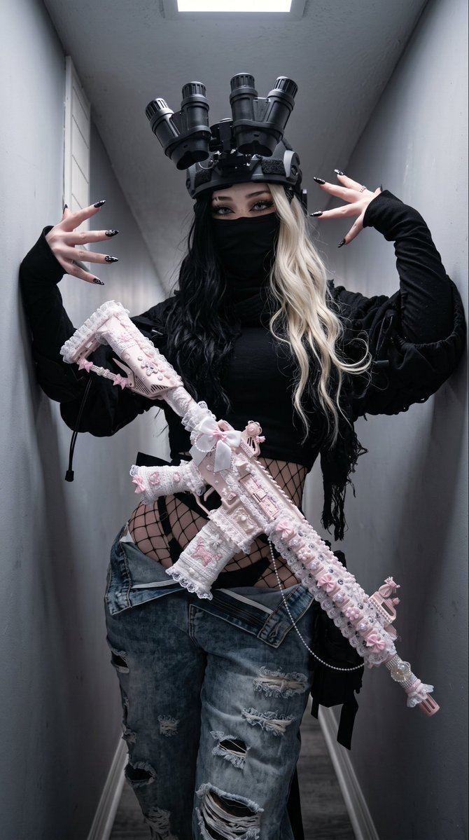 Silvix_exe's tweet photo. Really wanna have both 🖤🤷🏼‍♀️💖

#gothstyle 
#gothgirl #tacticalgirl #cosplayofinstagram #altgirlstyle https://t.co/K3tZRUZHa8