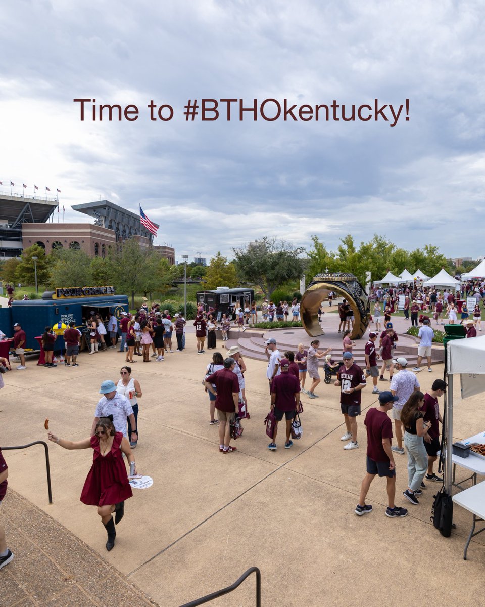 AggieNetwork's tweet photo. Pick up the phone! All-Aggie Hullabaloo is calling! 

Come say Howdy at The Clayton W. Williams, Jr. Alumni Center for an All-Aggie Hullabaloo tailgate, starting at 11 a.m., as we get ready to #BTHOkentucky! 

Pre-register for the tailgate at: https://t.co/S6ibFbQYe5👍 https://t.co/T7APzXFpvw