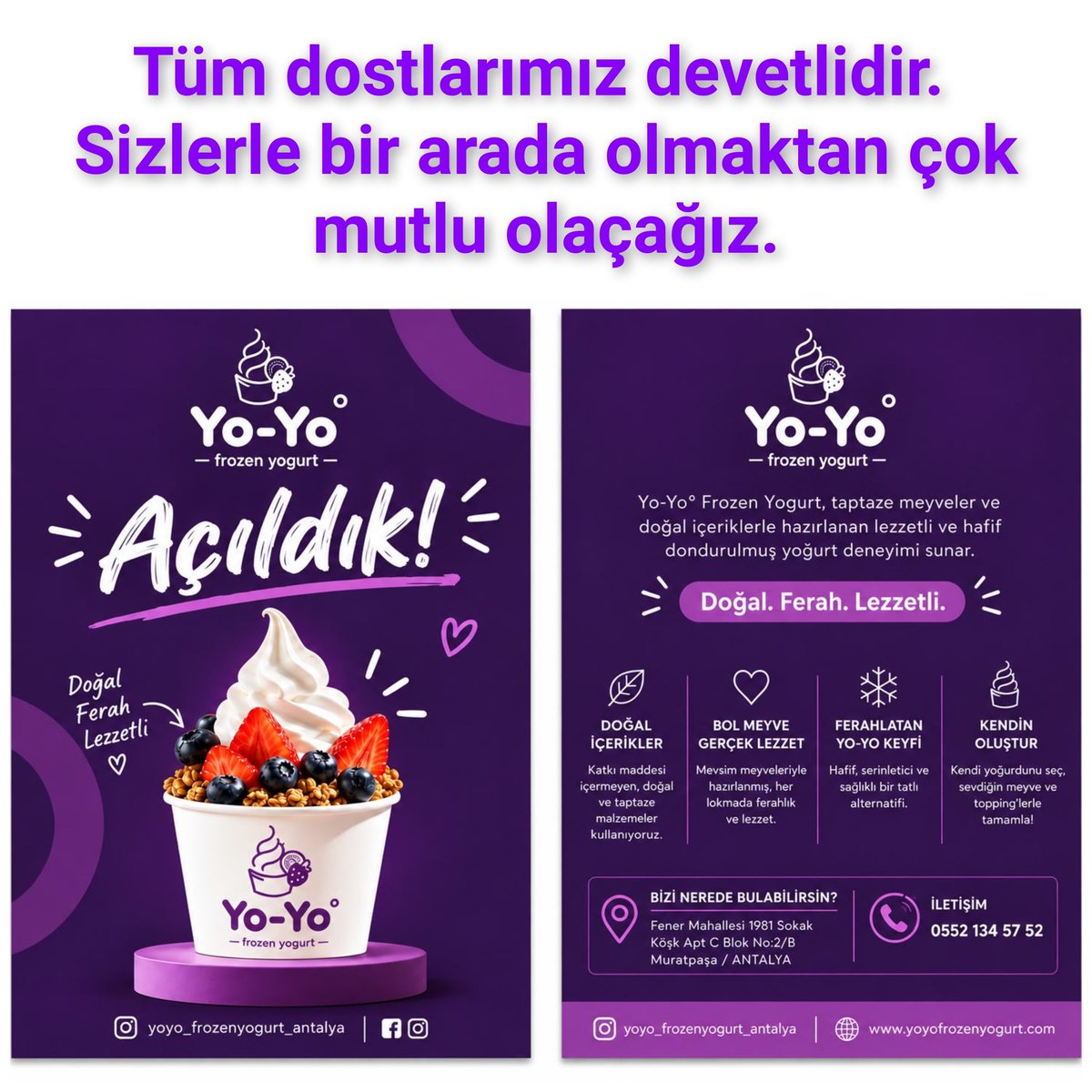 ismetturna's tweet photo. Antalya da hizmetinizdeyiz.
Değerli dostlarımızı yeni iş yerine davet ediyoruz.
Bir arada olmaktan çok mutlu olaçağız.!
Sevgilerimle. 
Hanshi. İsmet Turna 
Antalya.
0532.323 43 10. https://t.co/43Uk5PsT59