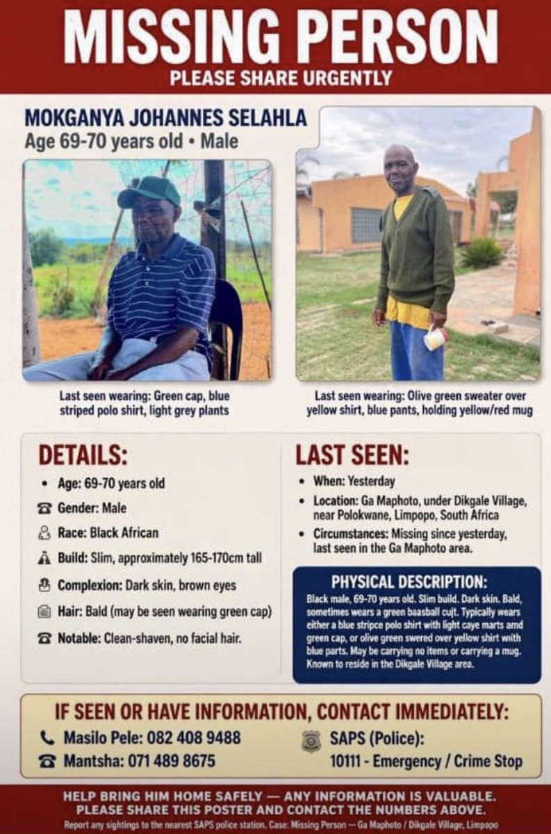 MagalaneWaga's tweet photo. Let’s reshare for old man to come home https://t.co/QxUqB8i6e5