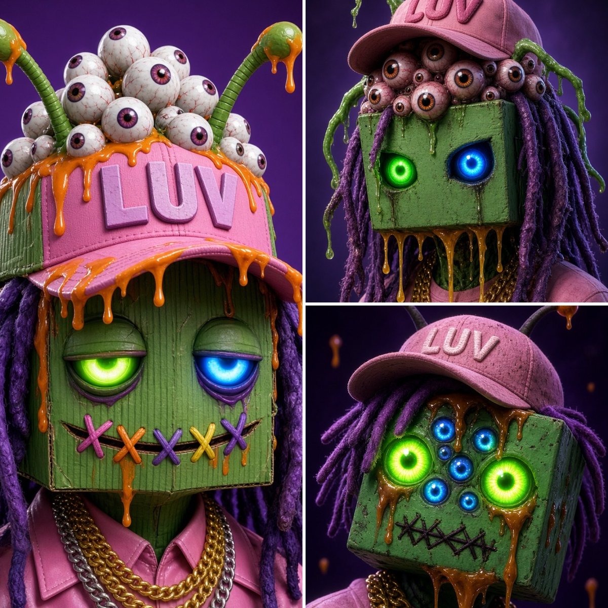 NOMZ_coin's tweet photo. Just dropped this one.
Green cube head, pink LUV cap, extra eyes on top, melting drip, purple dreads and gold chains. Streetwear alien energy.
Who’s taking it? 👁️💚🧢
#NFT #NFTs #NFTArt #NFTCommunity #CryptoArt #Web3 #DigitalArt #NFTDrop #OpenSea​​​​​​​​​​​​​​​​​​​​​​​​​​​��​​​​​​​​​​​​​​​​​​​​​​
@solana @ikadotxyz