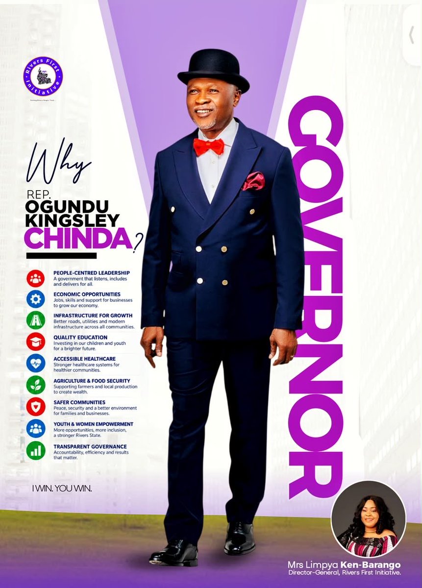 RiversFirstInst's tweet photo. A vision centred on the people: stronger communities, better opportunities, quality education, accessible healthcare, improved infrastructure, youth empowerment and transparent governance. Rivers First Initiative presents the case for Chinda.

#rfi #riversstate #portharcourt https://t.co/pMtadtusbU