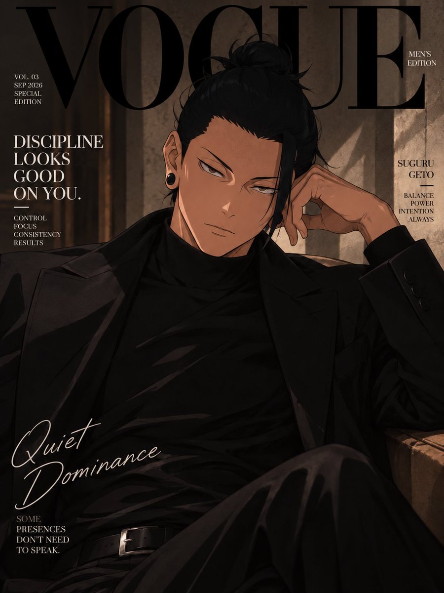 MoescapeAi's tweet photo. ✨ MOESCAPE AI✨

Seedream 5.0
IMAGE TO IMAGE + TEXT TO IMAGE

PROMPT: Reimagine the character in the reference as a high-fashion Vogue-inspired anime man. Preserve his recognizable face, hairstyle, eye color and identity while transforming his outfit, pose and environment into a sophisticated luxury fashion editorial.

Premium cinematic anime illustration, high-end fashion photography, detailed painterly rendering, sharp facial features, refined hair strands, realistic fabric textures, dramatic lighting, rich shadows, subtle film grain and an elegant editorial atmosphere.

Use a vertical 3:4 composition with confident masculine poses, strong posture and varied camera angles. Dress him in luxurious, edgy high-fashion outfits such as tailored suits, leather jackets, long coats, silk shirts, turtlenecks, layered jewelry, gloves, belts and statement accessories. Keep the styling masculine, sophisticated, mysterious and fashion-forward.

Create luxurious backgrounds inspired by Vogue men's fashion editorials, modern architecture, dark interiors, marble, dramatic windows, leather furniture, city nights, studio lighting and cinematic shadows.

Each character should have a different outfit, pose, accessories and setting while maintaining the same premium Vogue aesthetic. Make the final image feel like a professionally photographed anime men's fashion magazine cover, polished, dramatic and visually striking.

✨ Create your own with Moescape AI, link in bio!

#fyp #anime #trend #foryoupage