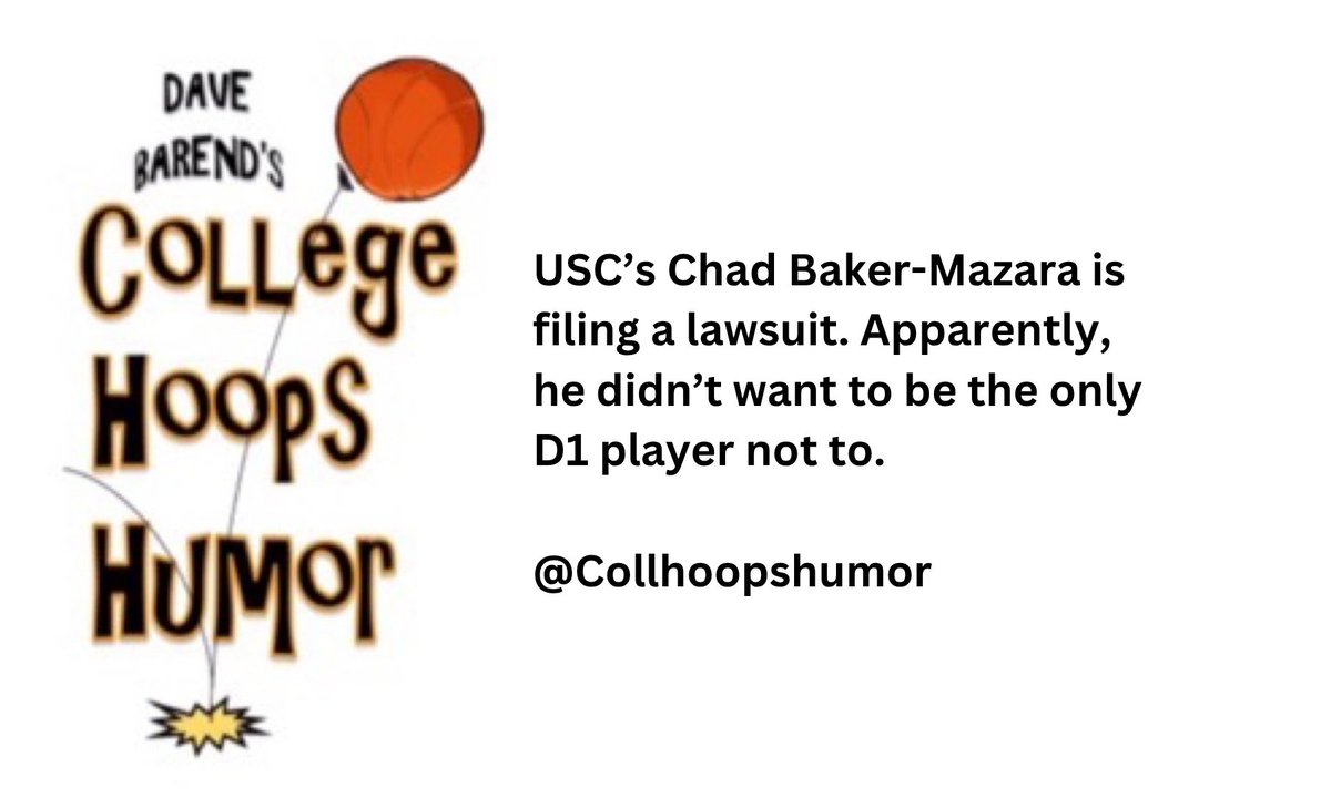 CollHoopsHumor's tweet photo. Friday's #joke. Hope it is #laugh worthy. THX all (@s attached here, below, or somewhere) #Collegebasketball #collegehoops #college #USC #NCAA #basketball #funny #humor #comedy #laughter #jokes https://t.co/aFOn9NDJZk