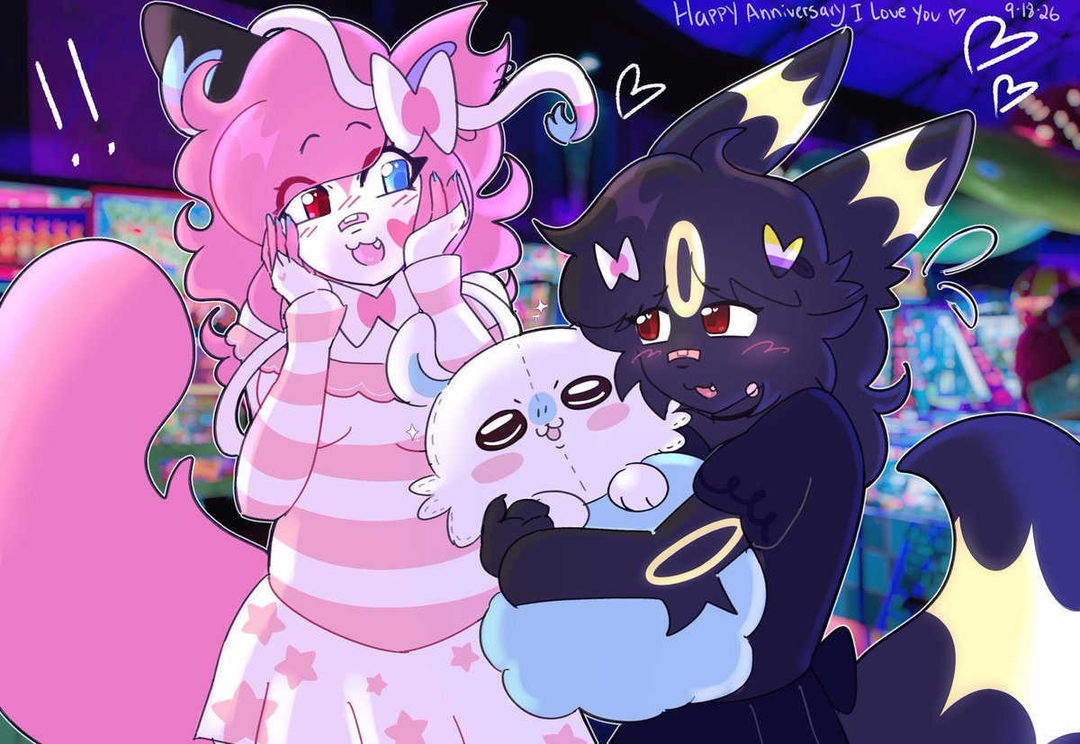 SylveonVloggy's tweet photo. sylv and umbre arcade date for their anniversary 💕 https://t.co/W4ileyq5tQ