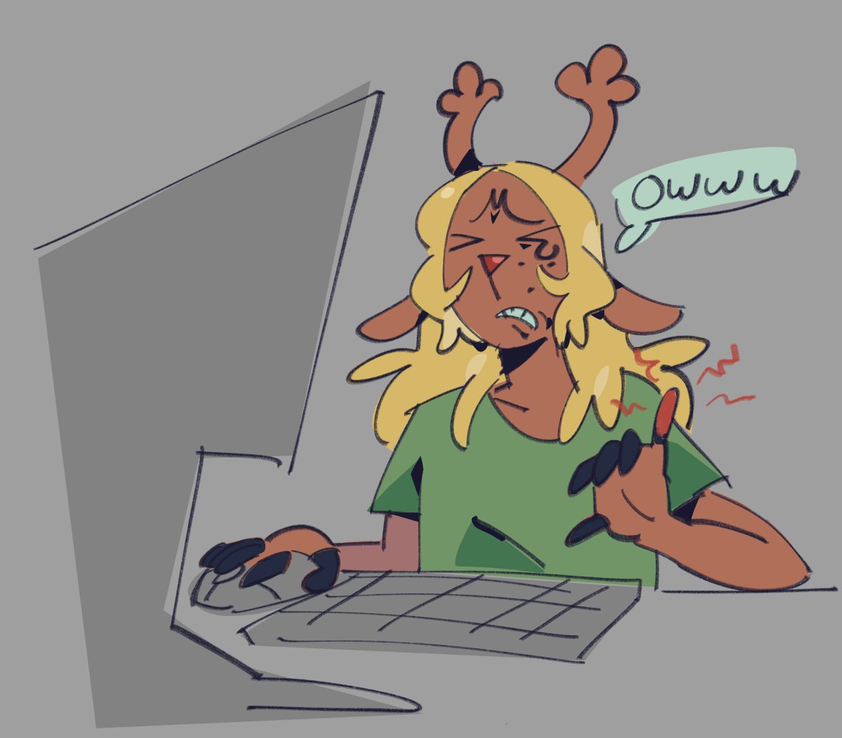 leuz3r's tweet photo. my pinky hurts from playing minecraft too much n i feel like this would happen to noelle https://t.co/M72HG4UVar