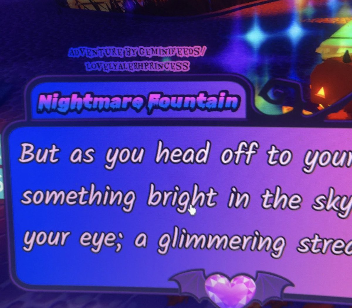geminifeedss's tweet photo. i’m so thrilled to be treated to royalloween, my badge, and @AleGamesRH and i’s story in the game 🎃 

happy royalloween and good luck if you get my story <3!! 👻 

@RoyaleHighValks https://t.co/4KFpzHC2HS