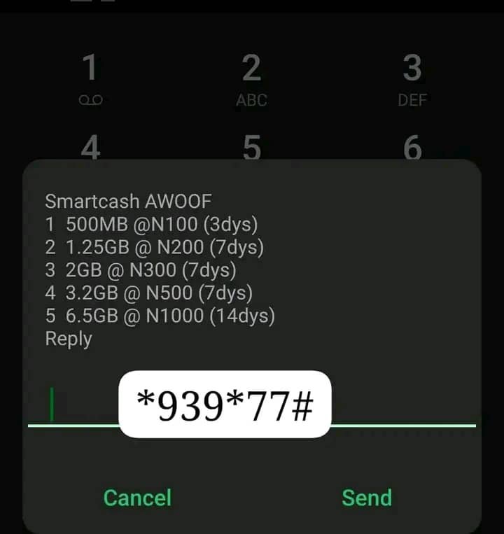 Abksadeeqq's tweet photo. AIRTEL USERS WANNAN NAKU NE 👇 

SMART CASH AWOOF DATA AIRTEL Offer

1. 500MB @100
2. 1.25GB @200
3. 2GB @300 
4. 3.2GB @500
5. 6.5GB @1000

Code *939*77#

Note: Offer ce ba kowane layi yake yi ba kawai dace ne kuma dole sai kana amfani da SmartCash.

Credit: ABKSADEEQ ✍️✍️ https://t.co/dZPTVquIhQ